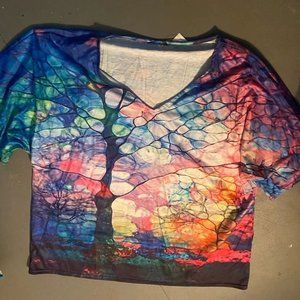 Size 3X stained glass tree blouse